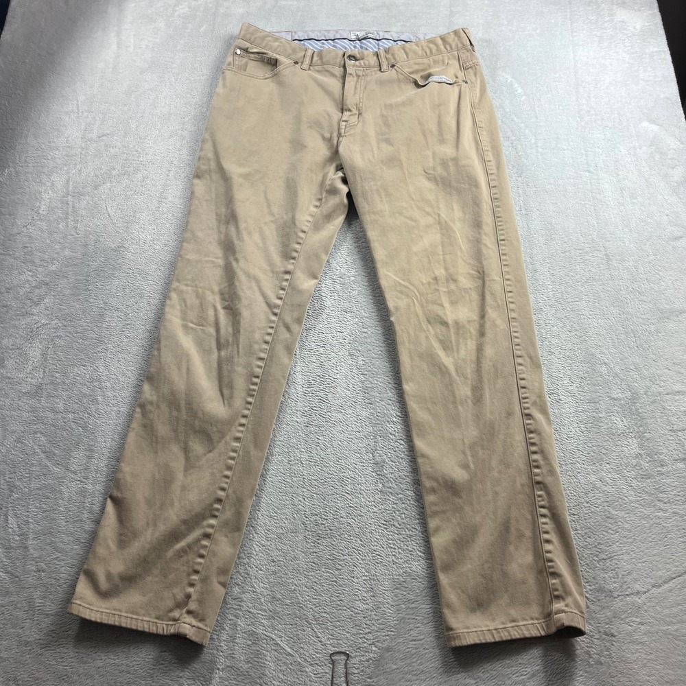 Peter Millar Mens 34 Ultimate Sateen Tan Five Pocket Straight Leg Pants ME0B39